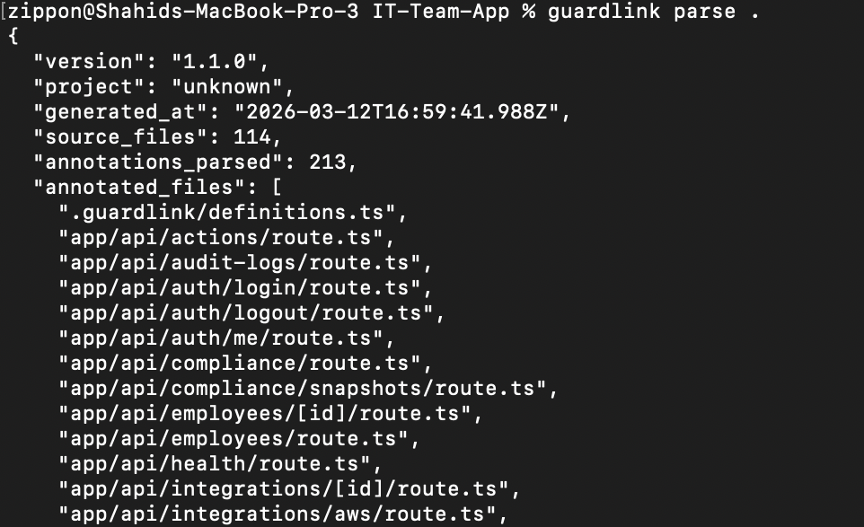 guardlink parse output